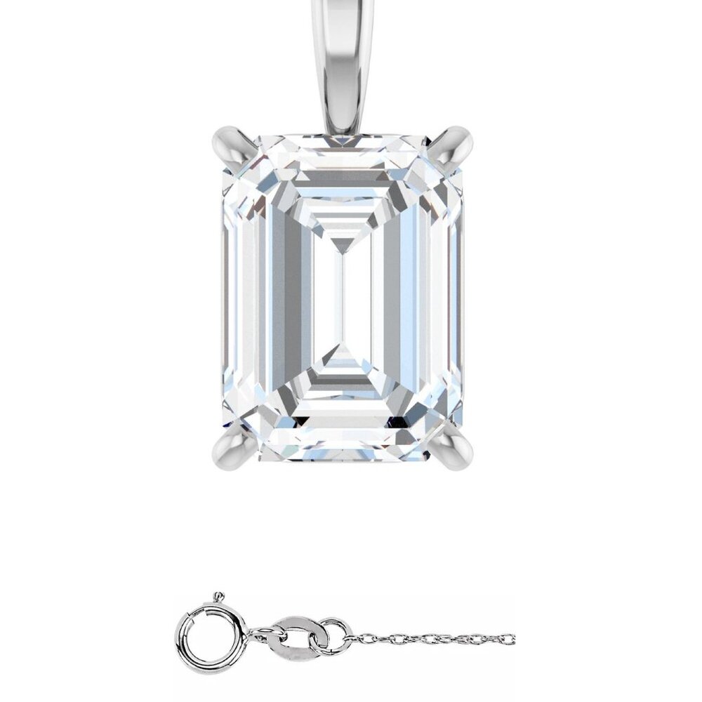 Emerald Natural Diamond Pendant 14K Gold (1.02 Ct H Vvs1) Gia C54200012